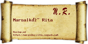 Marsalkó Rita névjegykártya