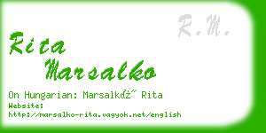 rita marsalko business card